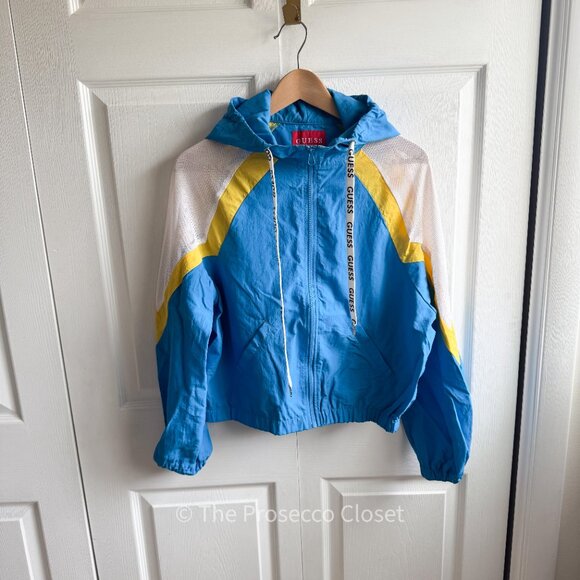 GUESS Retro Windbreaker - Colorblock 90s Active Dad Spring Jacket (S) - Picture 2 of 7